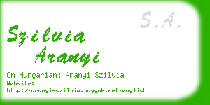 szilvia aranyi business card